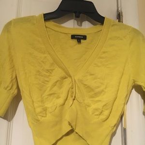 Yellow button up short cardigan